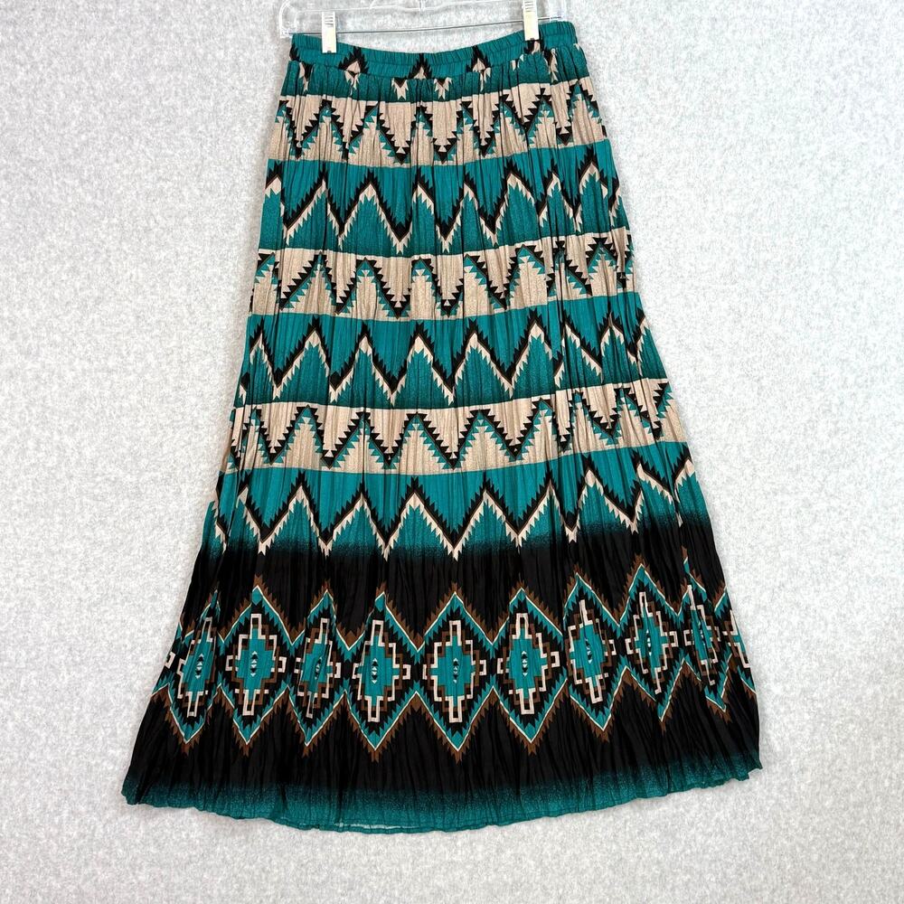 Vtg 80s Circle T Marilyn Lenox Maxi Skirt Size M Southwestern Cowgirl Aztec